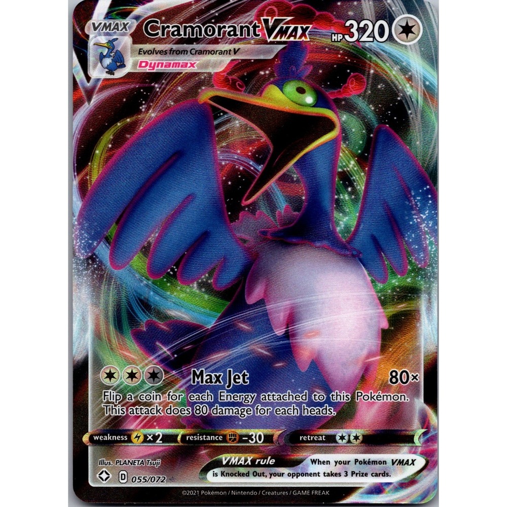 Cramorant VMAX Ultra Rare Shining Fates 055/072 LP tcga+ Holo